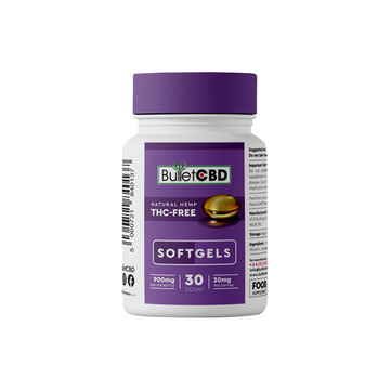 Cápsulas Softgel de CBD de cânhamo natural Bullet CBD 900mg - 30 cápsulas