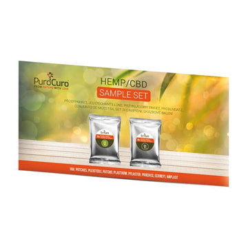Conjunto de muestras de parches de cáñamo y CBD de Purocuro