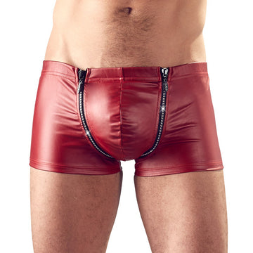 Pantalones de efecto mate rojo con pedrería de Svenjoyment Talla: mediana