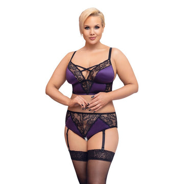 Conjunto de sujetador y liguero Cottelli Curves Talla: XXL