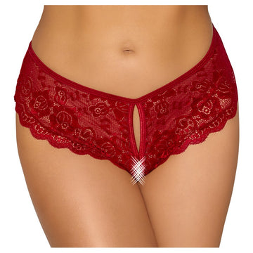 Cottelli Crotchless Panty Red Size: X Large