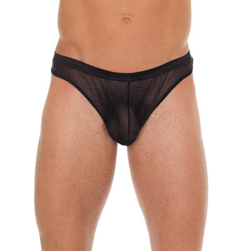 Tanga fio dental de malha preta masculina