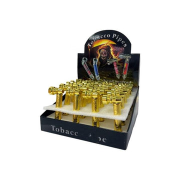 12 x Pipe Metal Pipe HX255L-G PK 12 Display Gold – GS0528
