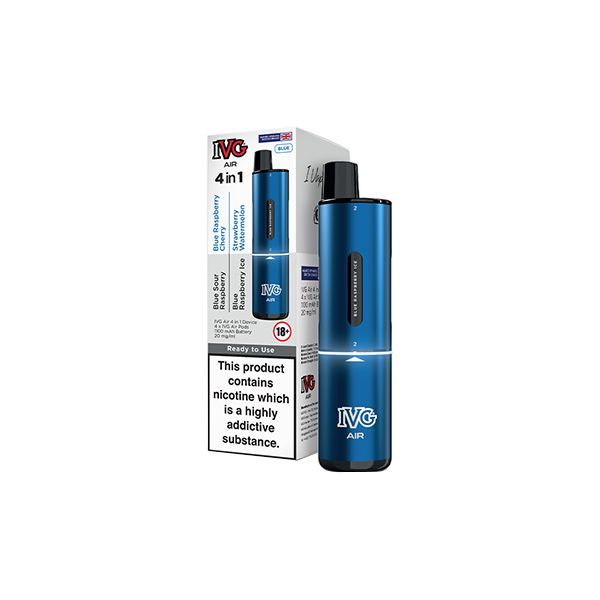 Kit de vapeo desechable recargable IVG Air 4 en 1 de 20 mg con 2400 bocanadas