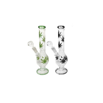 12" Leaf Design Glass Bong - GB45/GB46/GB47