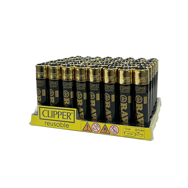 48 encendedores recargables con impresión RAW de Clipper