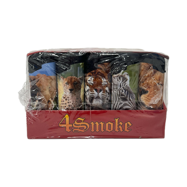 50 x 4Smoke Wind-Proof Animal Printed Lighters - HD099