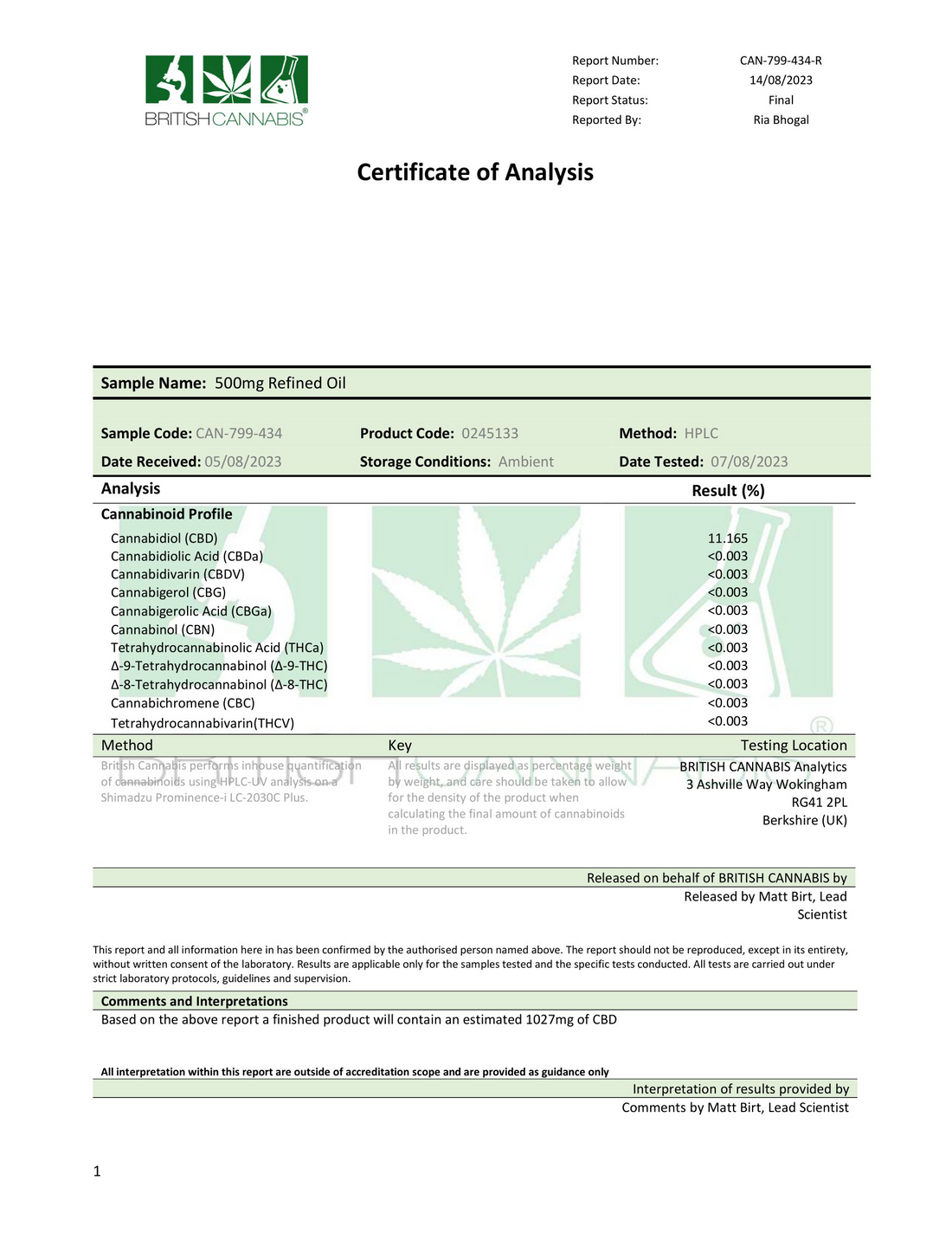 Aceite de CBD de amplio espectro con terpenos Hempura 500 mg - 10 ml