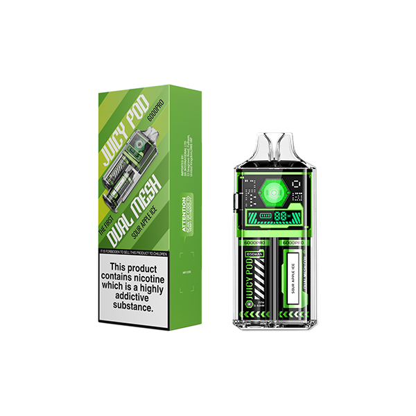 Kit de vapeo desechable Juicy Pod 6000 Pro de 20 mg, 6000 bocanadas