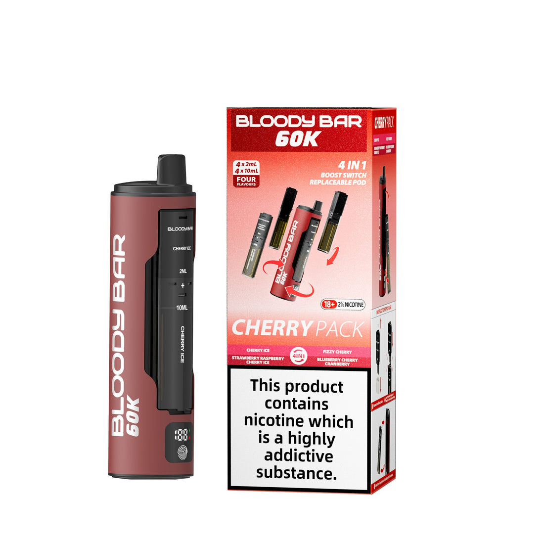 Bloody Bar 60k 4 in 1 Prefilled Pod Vape Kit 60000 Puffs