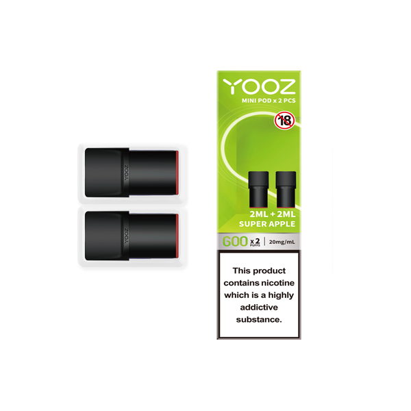 Cápsulas de repuesto Yooz Mini, 2 unidades, 2 ml (COMPRE 5 Y OBTENGA 1 GRATIS)