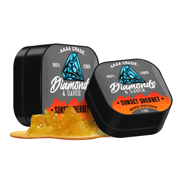 Destilado de CBD de amplio espectro al 95 % de Diamonds &amp; Sauce - 1,5 g