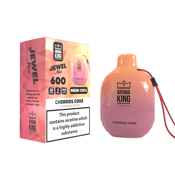 Dispositivo de vapeo desechable Aroma King Jewel Mini de 0 mg, 600 bocanadas