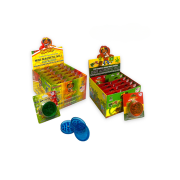 12 x Honeypuff Rasta Mini No.1 Grinder Blister Display – GS1582