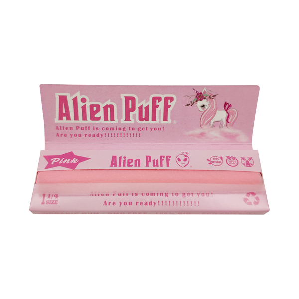 50 Alien Puff 1 1/4 Tamanho Rosa Papel de Seda