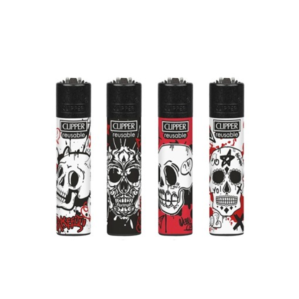 40 Clipper CP11RH Classic Graffiti Skulls Isqueiros Flint - CL3C1626