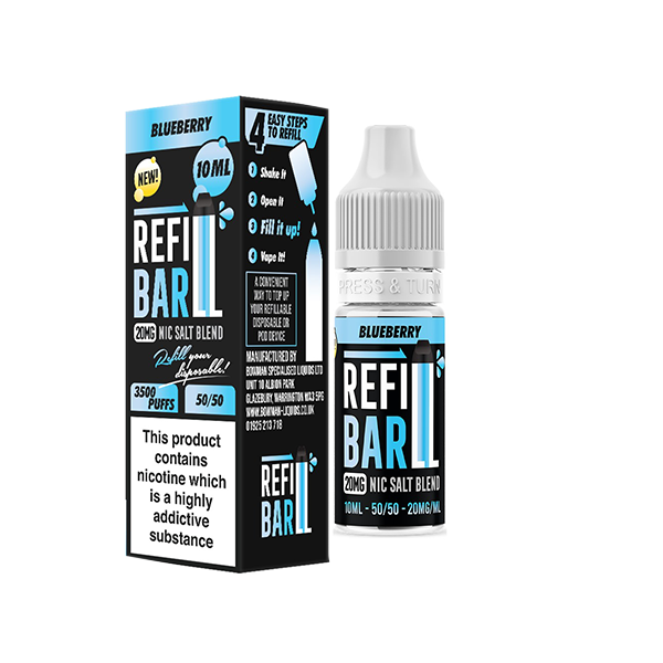 Barra de recarga de sales de nicotina de 10 mg y 10 ml (50 VG/50 PG)