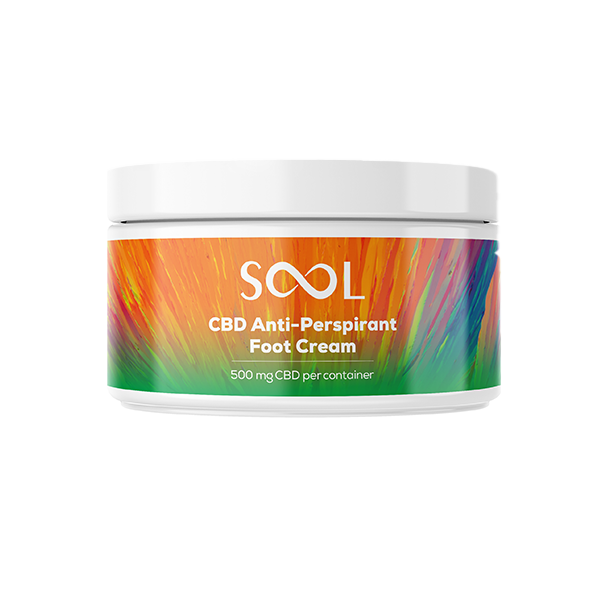 Crema antitranspirante para pies con CBD de 500 mg de SOOL, 100 ml (COMPRE 1 Y LLEVE 1 GRATIS)