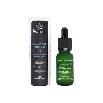 Aceite de CBD Goodnight de amplio espectro de 1500 mg del Dr. Watson, 20 ml