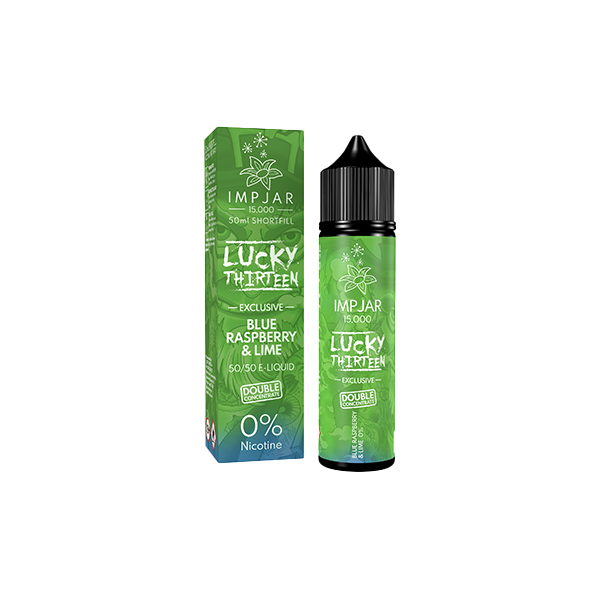 Frasco Imp de 0 mg x Lucky 13 de 50 ml de relleno corto (50 VG/50 PG)