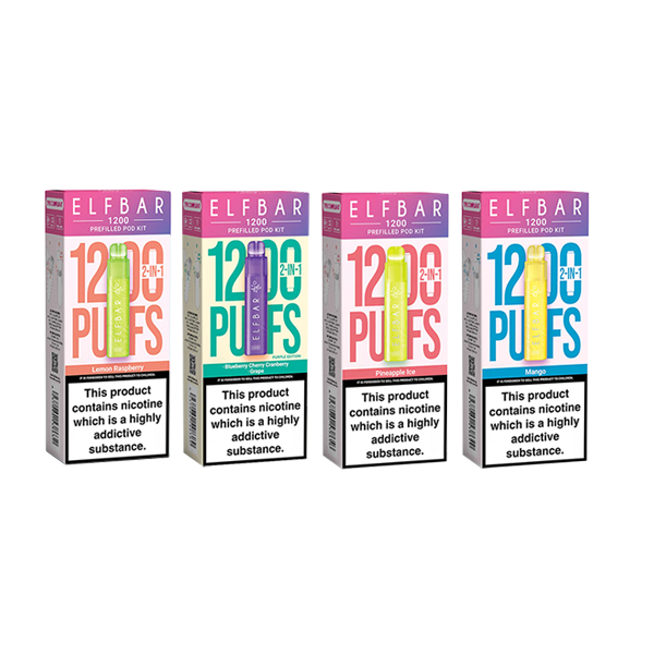 Kit de cápsulas pré-preenchidas ELF Bar 20mg 1200 1200 Puffs