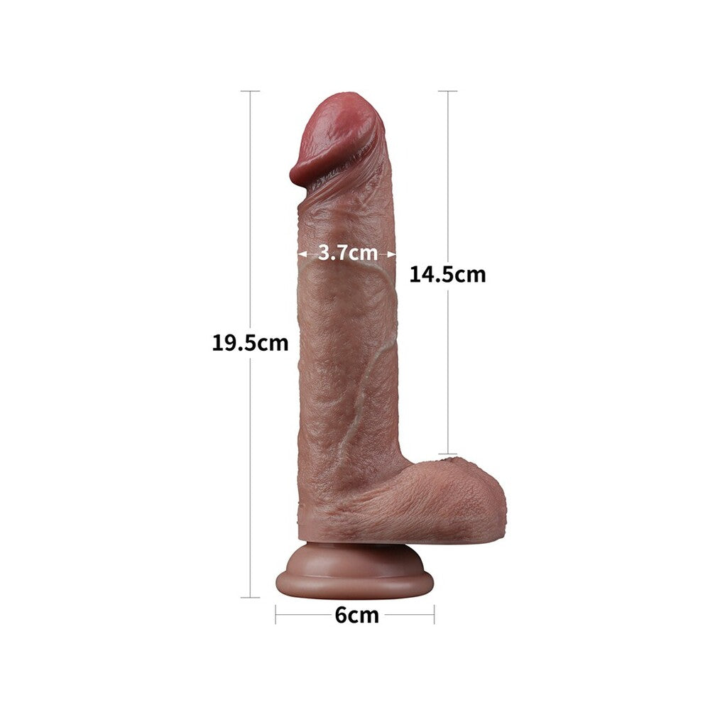 Lovetoy Dildo de silicone de camada dupla de 7,5 polegadas