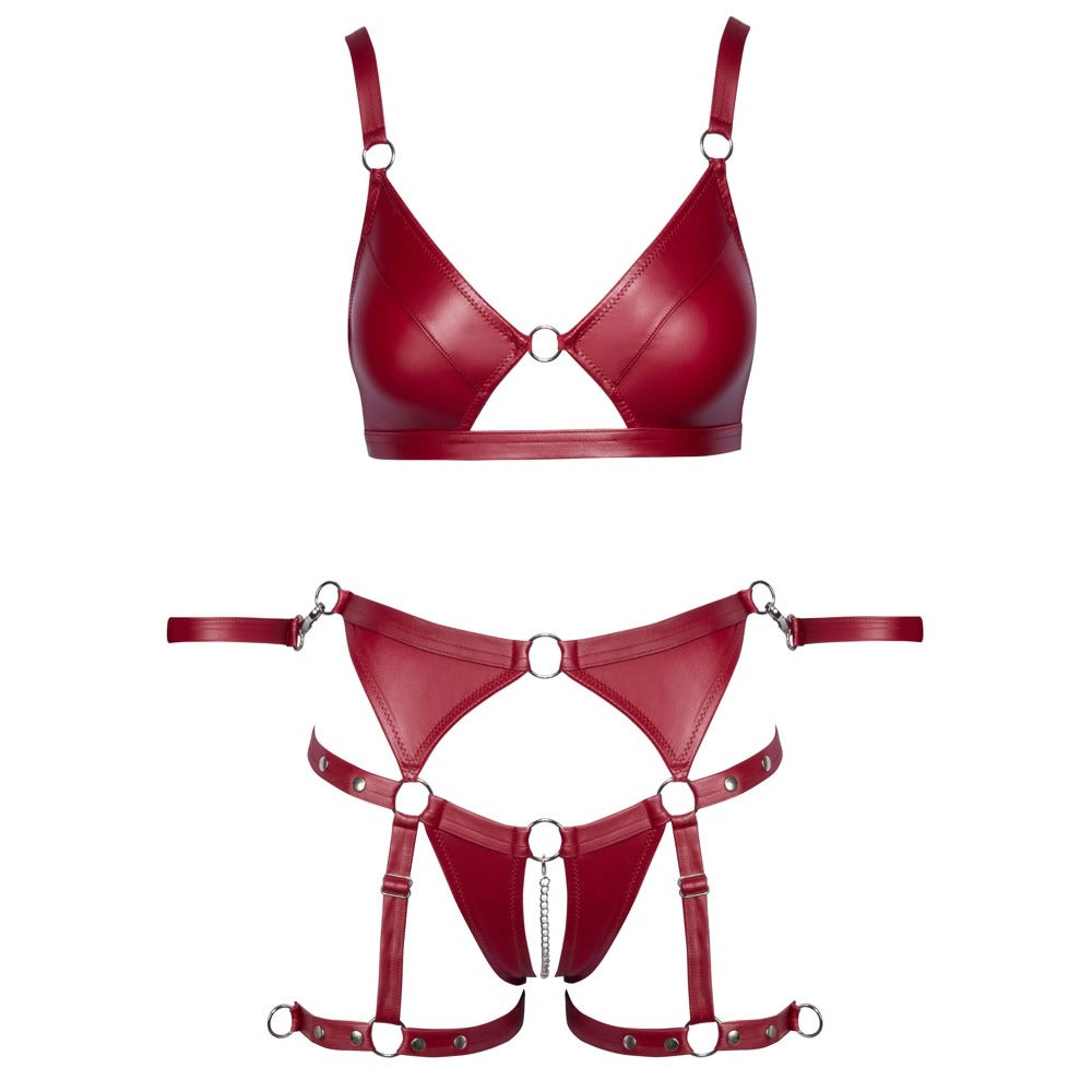 Conjunto de bondage sem virilha Cottelli Red Tamanho: X grande