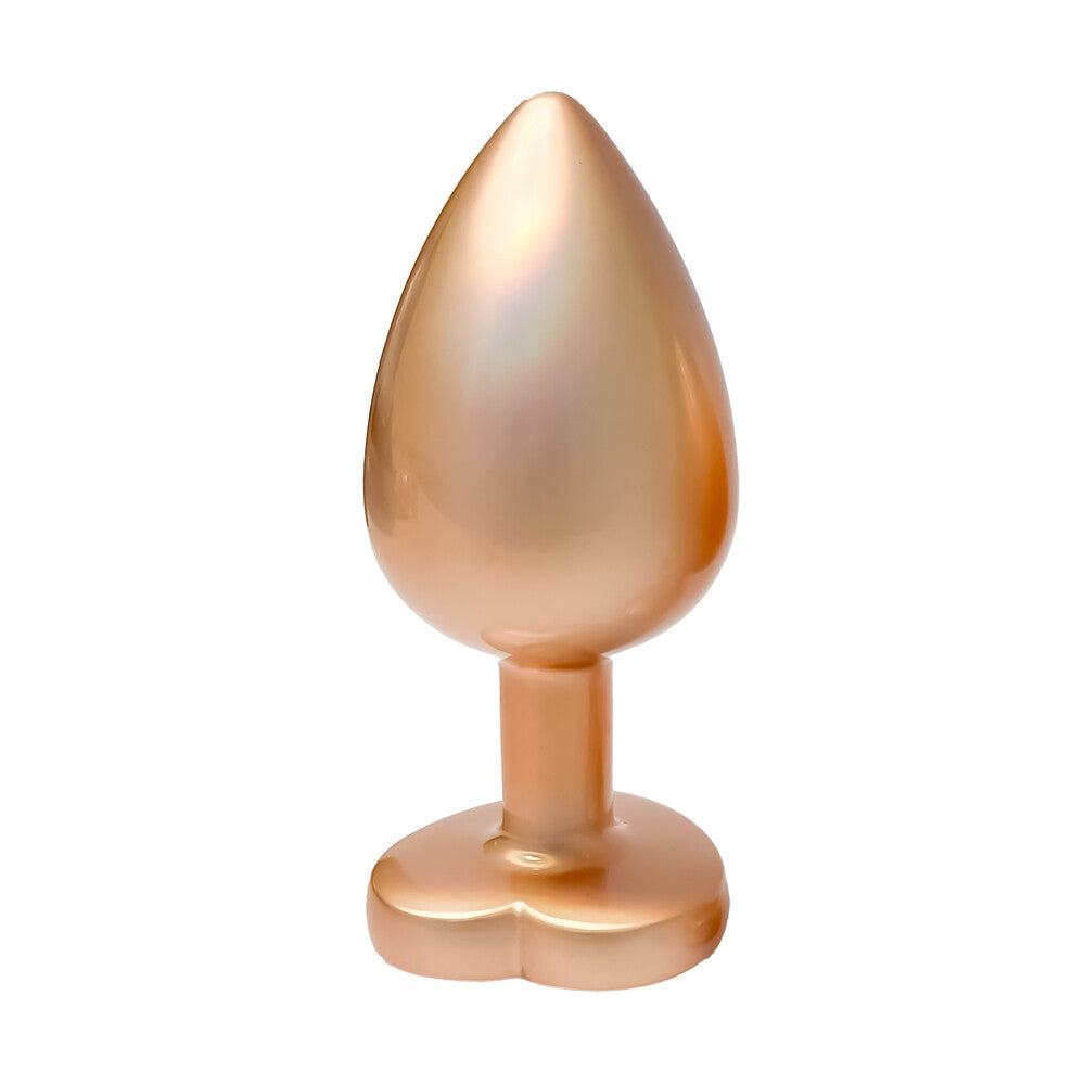 Plug anal dourado brilhante com pérolas Love