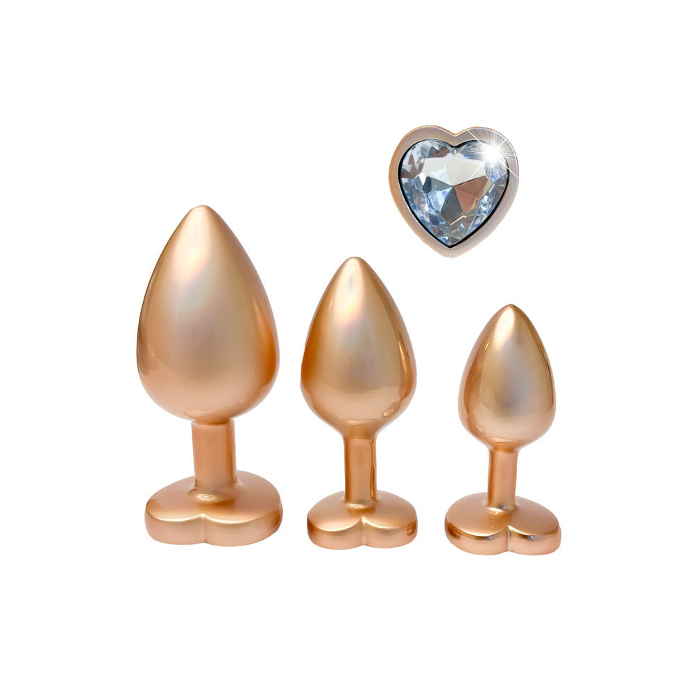 Conjunto de plugue anal Gleaming Love Pearl Gold