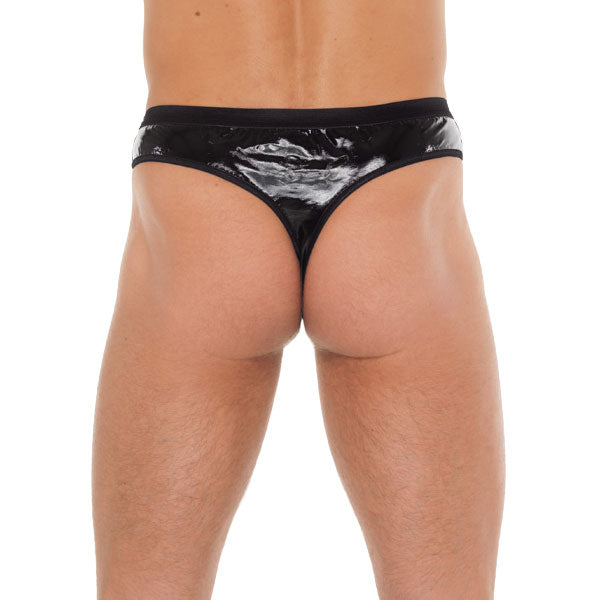 Tanga negro para hombre con bolsa de PVC