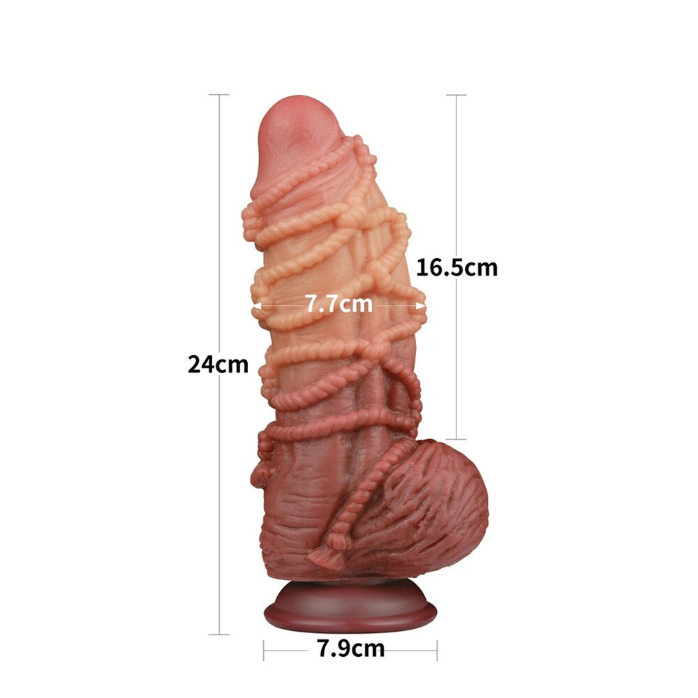 Lovetoy Extreme Dildo com padrão de corda