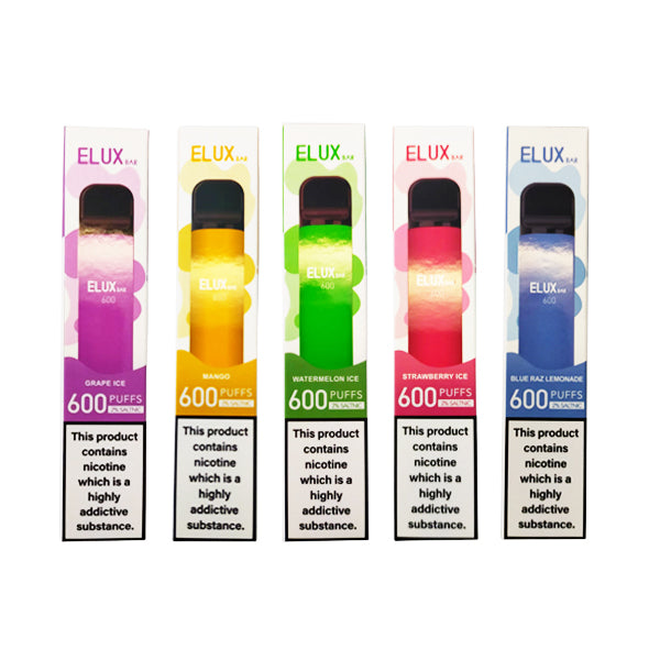 Dispositivo de vapeo desechable Elux Bar de 10 mg, 600 bocanadas