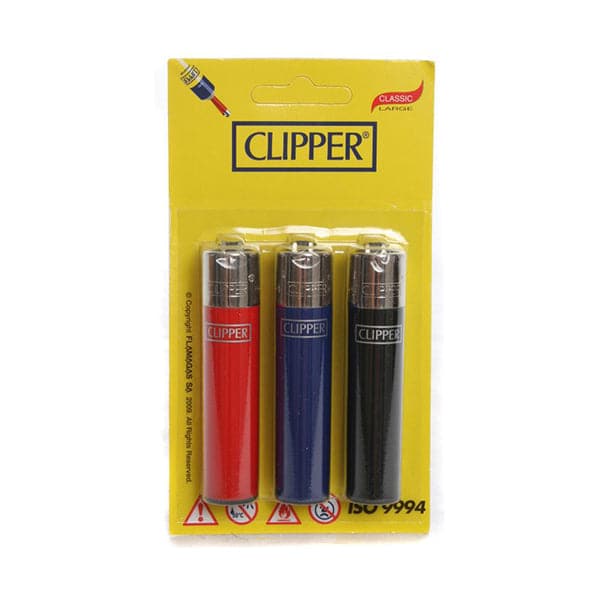 Blister de 12 encendedores Clipper grandes y sólidos - CL116UKH