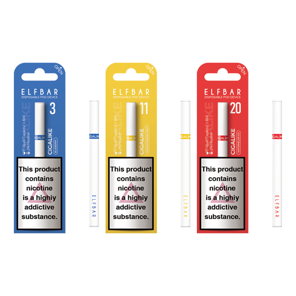 20mg ELF Bar Cigalike Pod descartável Vape 400 Puffs