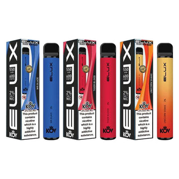 Dispositivo de vapeo desechable Elux KOV Bar Legacy Series de 20 mg, 600 bocanadas