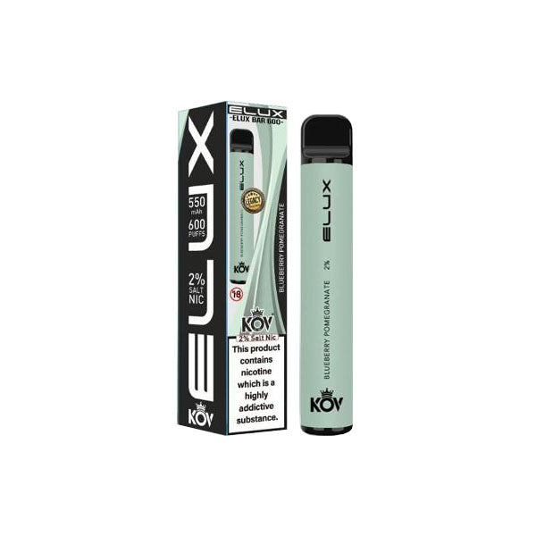 Dispositivo de vapeo desechable Elux KOV Bar Legacy Series de 20 mg, 600 bocanadas