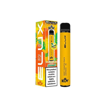 Dispositivo de vapeo desechable Elux KOV Bar Lemonade Series de 20 mg, 600 bocanadas