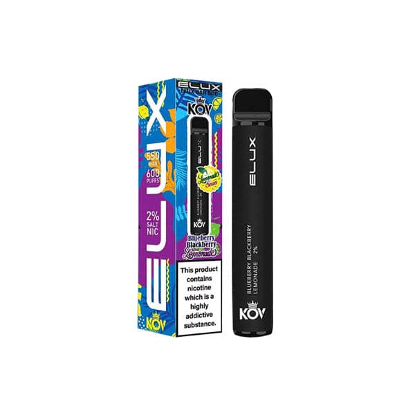 Dispositivo de vapeo desechable Elux KOV Bar Lemonade Series de 20 mg, 600 bocanadas