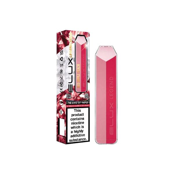 Dispositivo de vapeo desechable Elux Legend Solo de 20 mg, 600 bocanadas