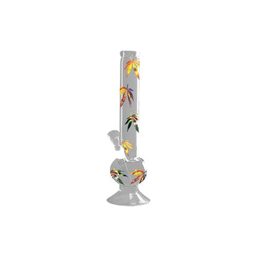 Bong de vidro com folhas brilhantes de 6 x 16" - GB9