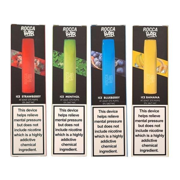 Cápsula desechable para vapear Rocca Bar de 0 mg y 575 bocanadas