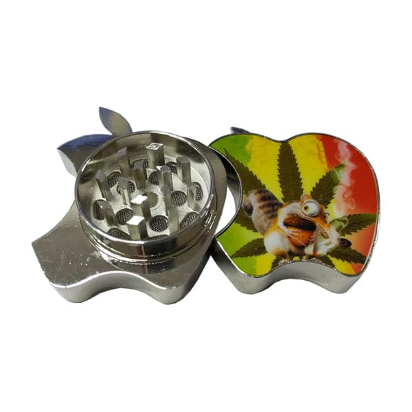 Molinillo de manzana de metal plateado de 2 piezas - HX011