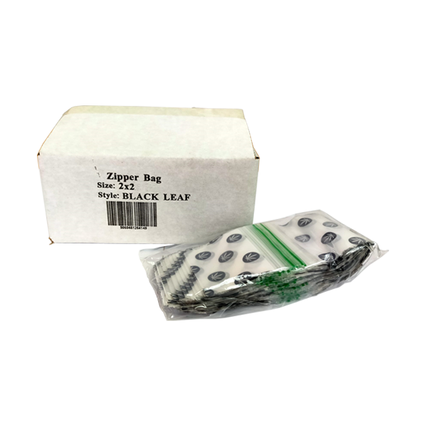 Sacos de folhas pretas 2 x 2 com marca de zíper