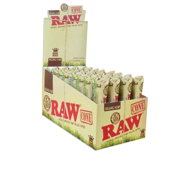 3 x 32 cones pré-enrolados de cânhamo orgânico RAW King Size