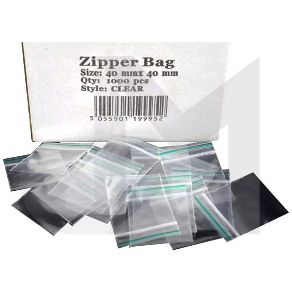 Bolsas transparentes de 40 mm x 40 mm con cremallera de marca