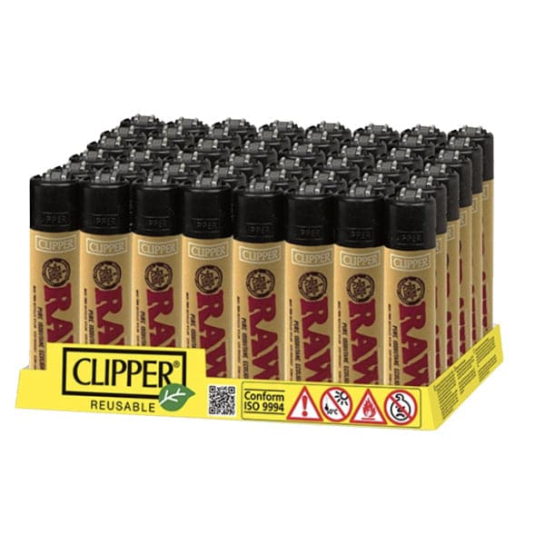 48 isqueiros recarregáveis ​​Clipper RAW impressos