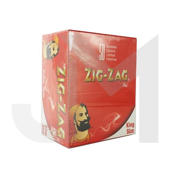 50 papéis de seda Zig-Zag Red King Size
