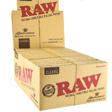 24 Raw Classic King Size Slim Seda Papéis + Dicas (Connoisseur)