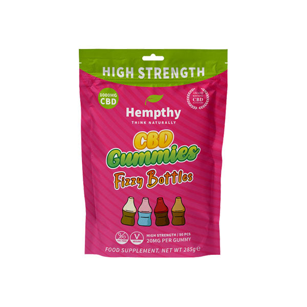 Gomitas efervescentes de CBD de 1000 mg de Hempthy (50 unidades)