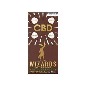 Barra de chocolate con menta y CBD de 50 mg de The Wizards Magic (55 g)